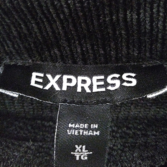 NWOT Express Black Brushed Velvet Mockneck Sweater Size XL - Picture 8 of 12